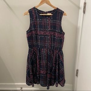 Navy and purple flowy dress